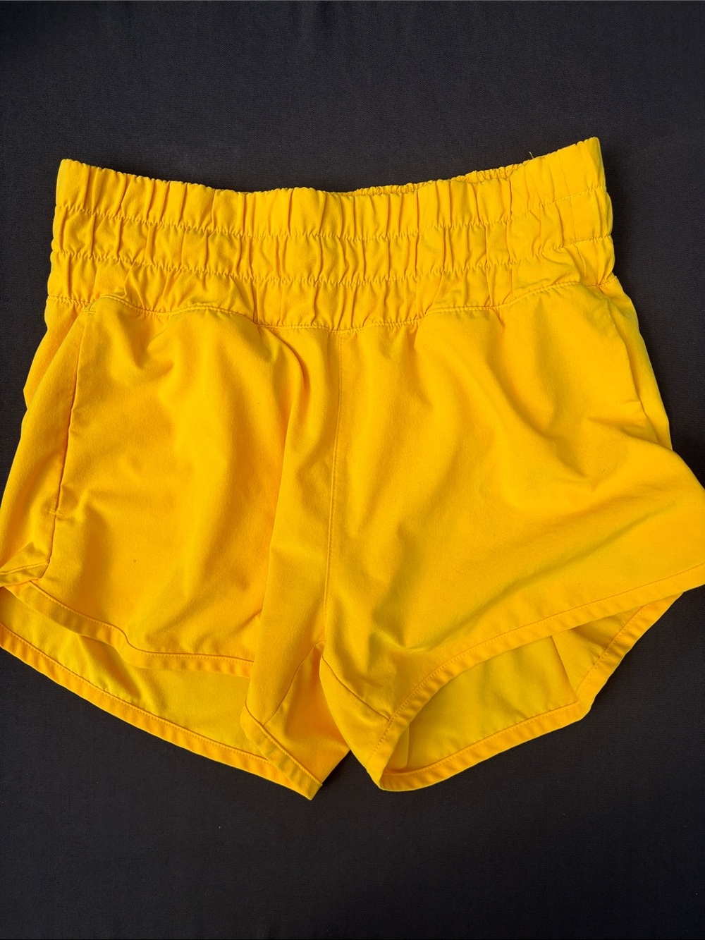 Athleta Girl Run Free 2.5" Shorts Yellow Athletic Running Shorts